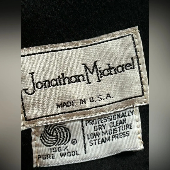 Vintage Jonathan Michael Black Long Wool velvet shawl collar Dress Coat - Picture 6 of 10